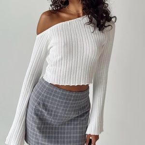 Princess Polly - Santorini Knit Top Ivory - Size S